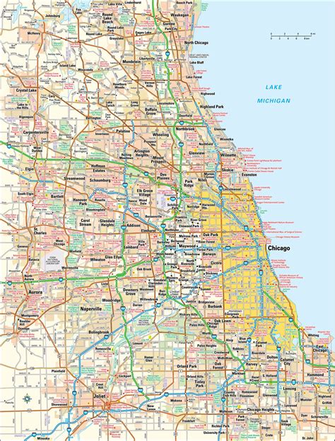 Map of Chicago Illinois Area